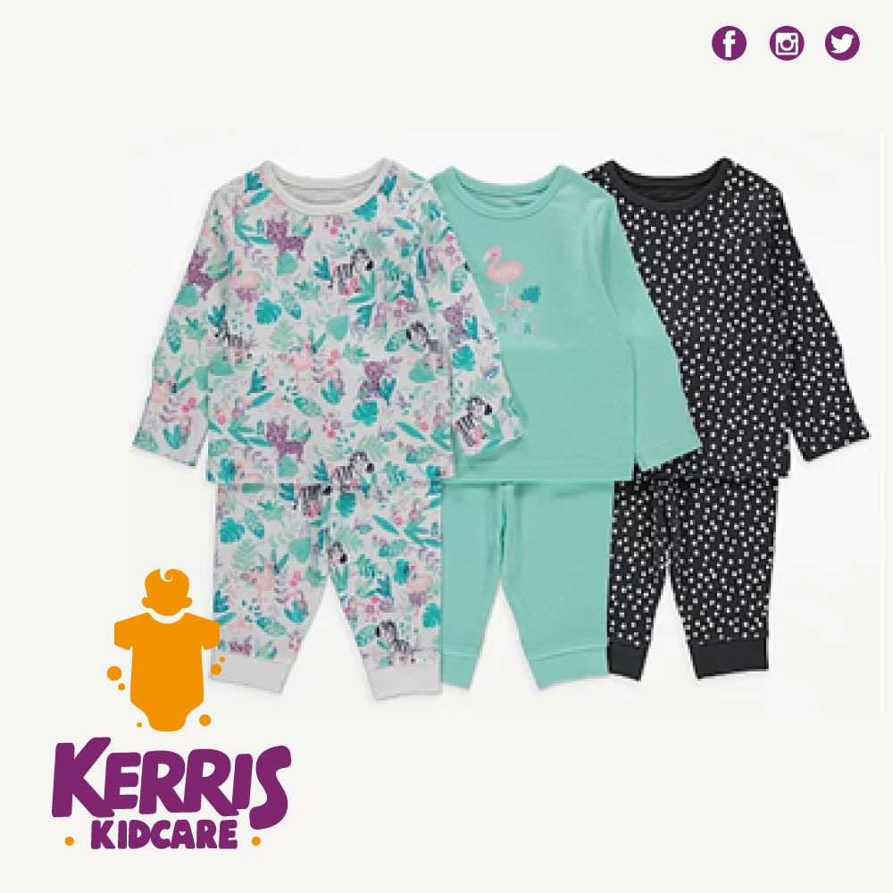 Mint Green Animal Print Long Sleeve Pyjamas